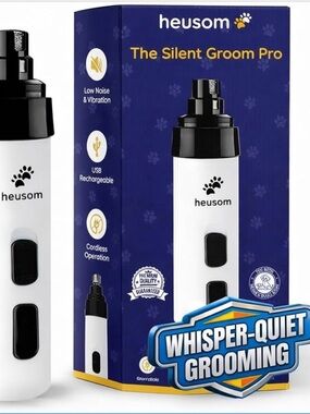 Heusom White & Black Silent Groom Pro Pet Nose Trimmer